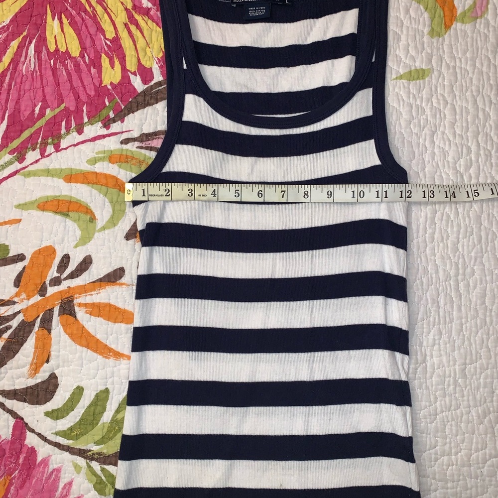 Ralph Lauren navy striped tank top (L) - Picture 3 of 5